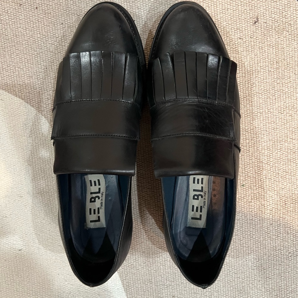 Made in Italy leather black moccasins
